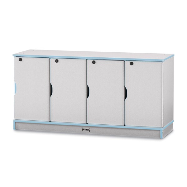 Rainbow Accents Stacking Lockable Lockers, Single Stack, Coastal Blue